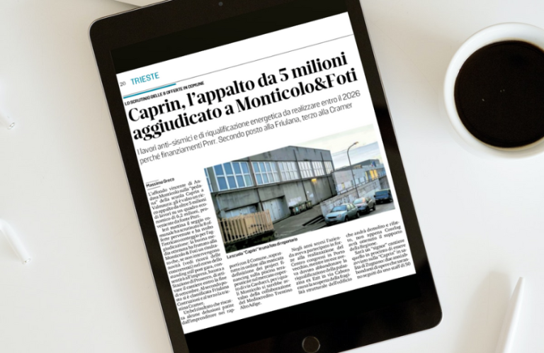 Caprin, l’appalto da 5 milioni aggiudicato a Monticolo&Foti